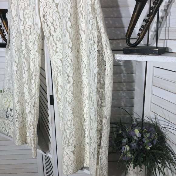 Becca Rebecca Virtue Cream Paisley Lace Swim Cover Up Pants Medium - Picture 5 of 7